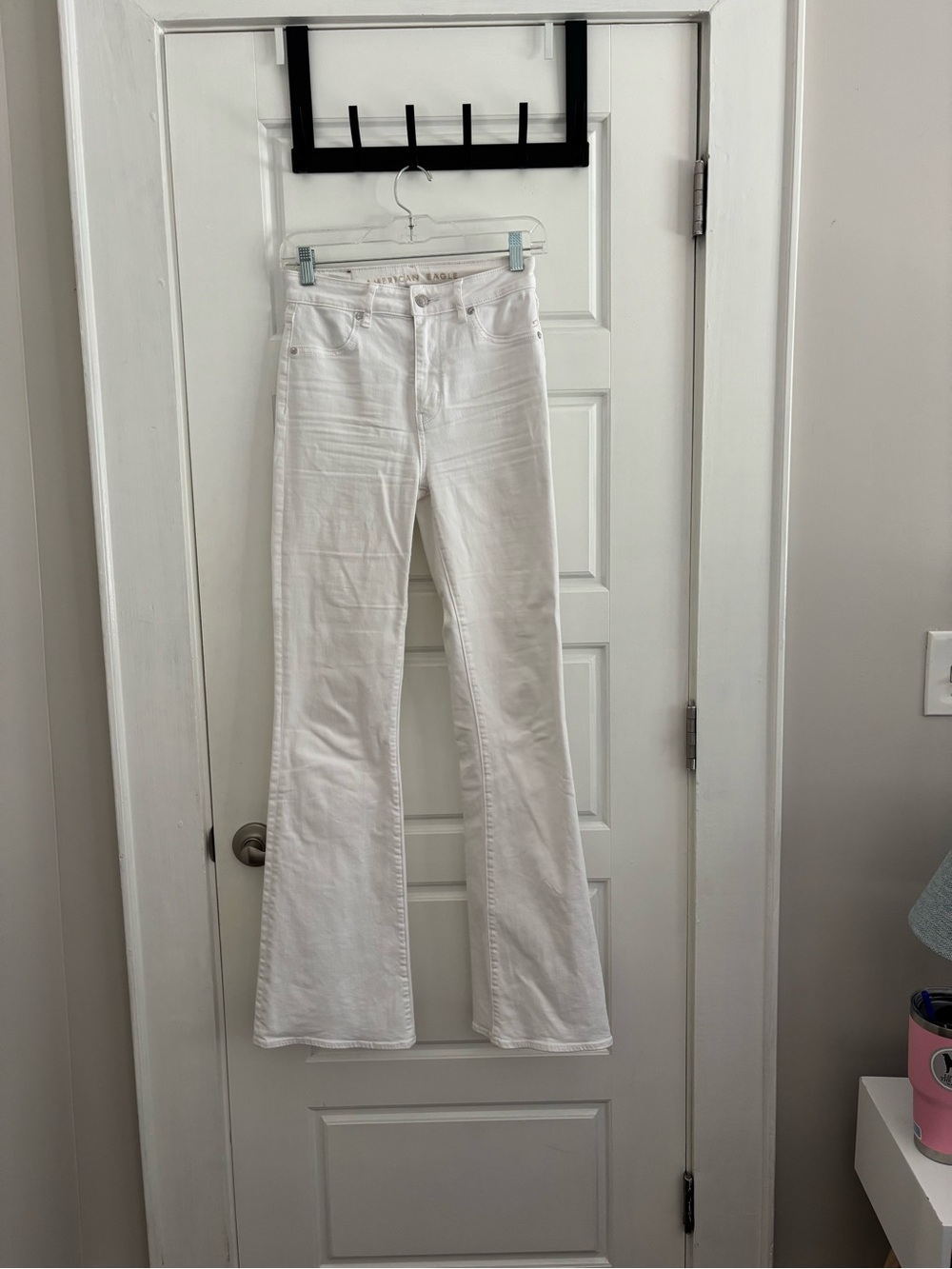 American Eagle Outfitters White High-Rise Flare Jeans